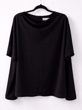 Pari Passu Maura Top Blouse D22 Black Plus Size 22 NWT Career